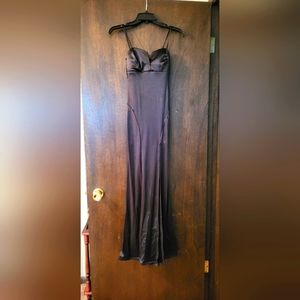 Satin black prom dress -Like new no stains or tears with tags!!